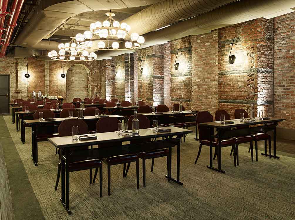 Conference room of The Beekman Hotel with some chairs and tables
