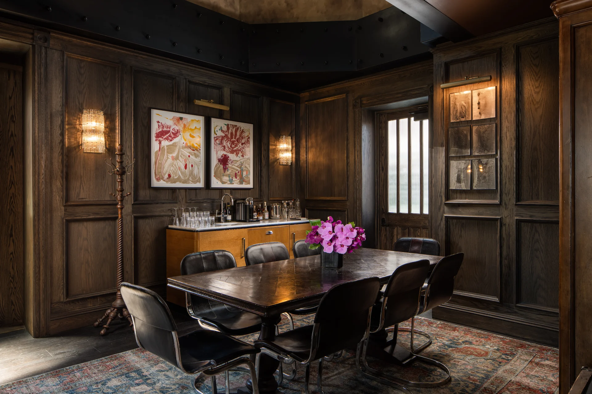Dining table in the penthouse of The Beekman Hotel