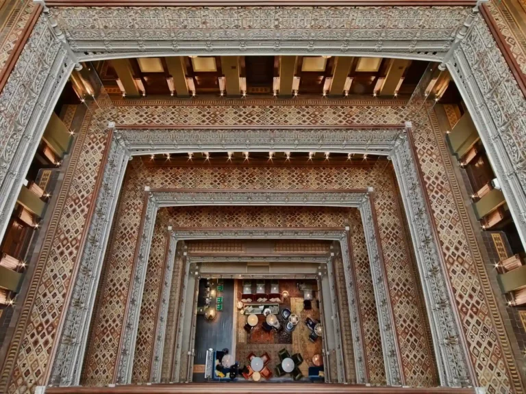 The impressive atrium of the beekman hotel