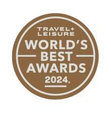 Award logo featuring a bold red design, recognizing the Beekman Hotel Traveler Readers' Choice Awards for excellence.